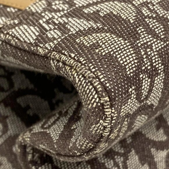 Auth DIOR/ChristianDior Trotteur Cream Dark Brown Beige Jacquard Leather - Picture 7 of 16